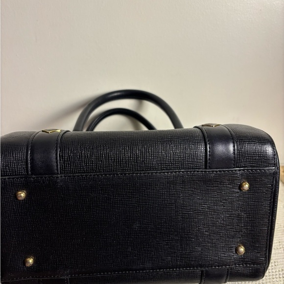 MCM Saffiano Leather Monogram Studded Boston Bag - Picture 12 of 13